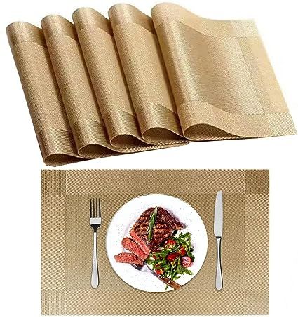 Placemats Set of 6, Placemats Place Mats for Kitchen Dining Table, Heat-Resistant Anti-Skid Stain... | Amazon (US)