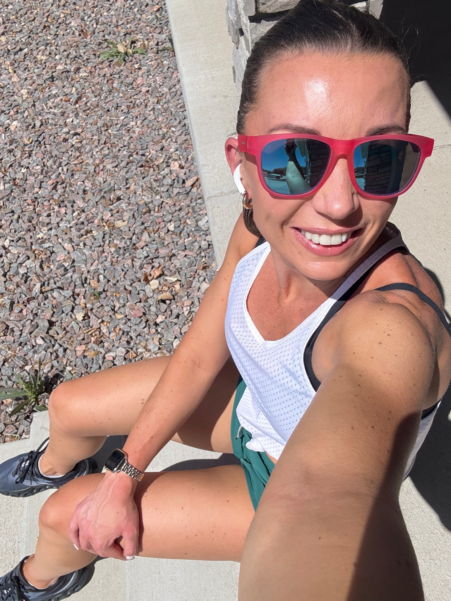 Best running sunnies!
They are cheap, cute and non slip:)
Just what you need for your outdoors, bike rides or walks. They come in a bunch of different colors too so easy to switch up! 

#LTKActive