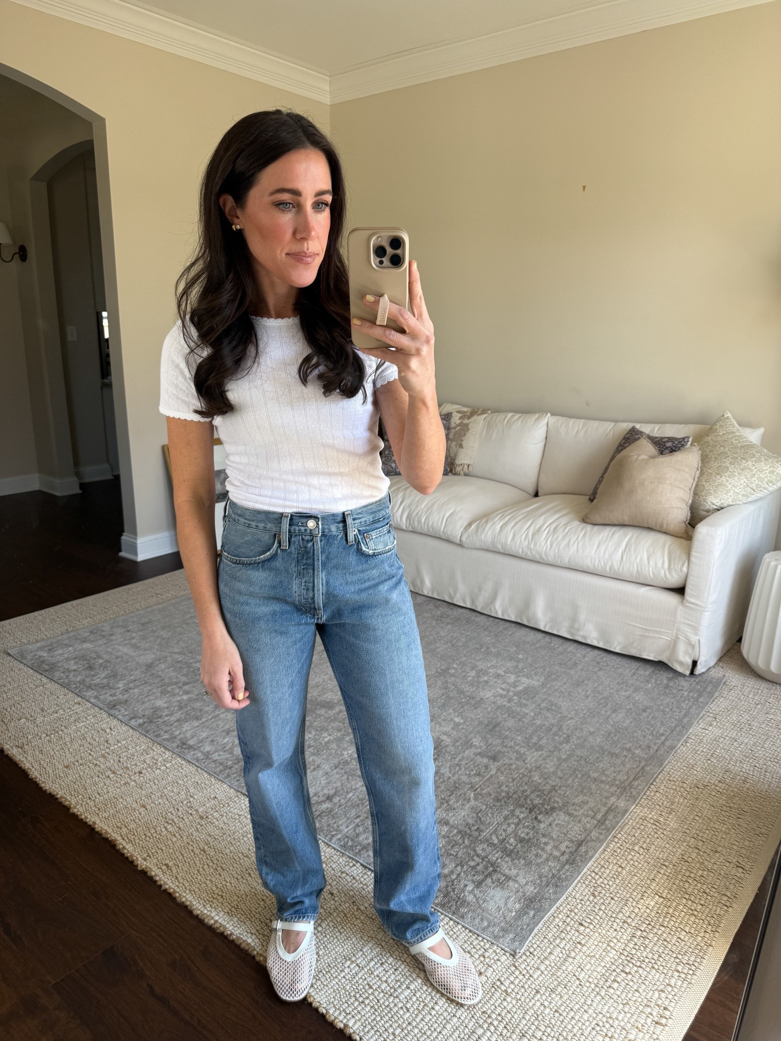 Tee small
Jeans 26

#LTKootd #LTKgrwm #LTKmomlife