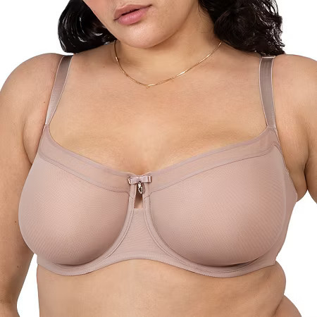 Curvy Couture Sheer Mesh Unlined Balconette-1611, H, Beige | JCPenney