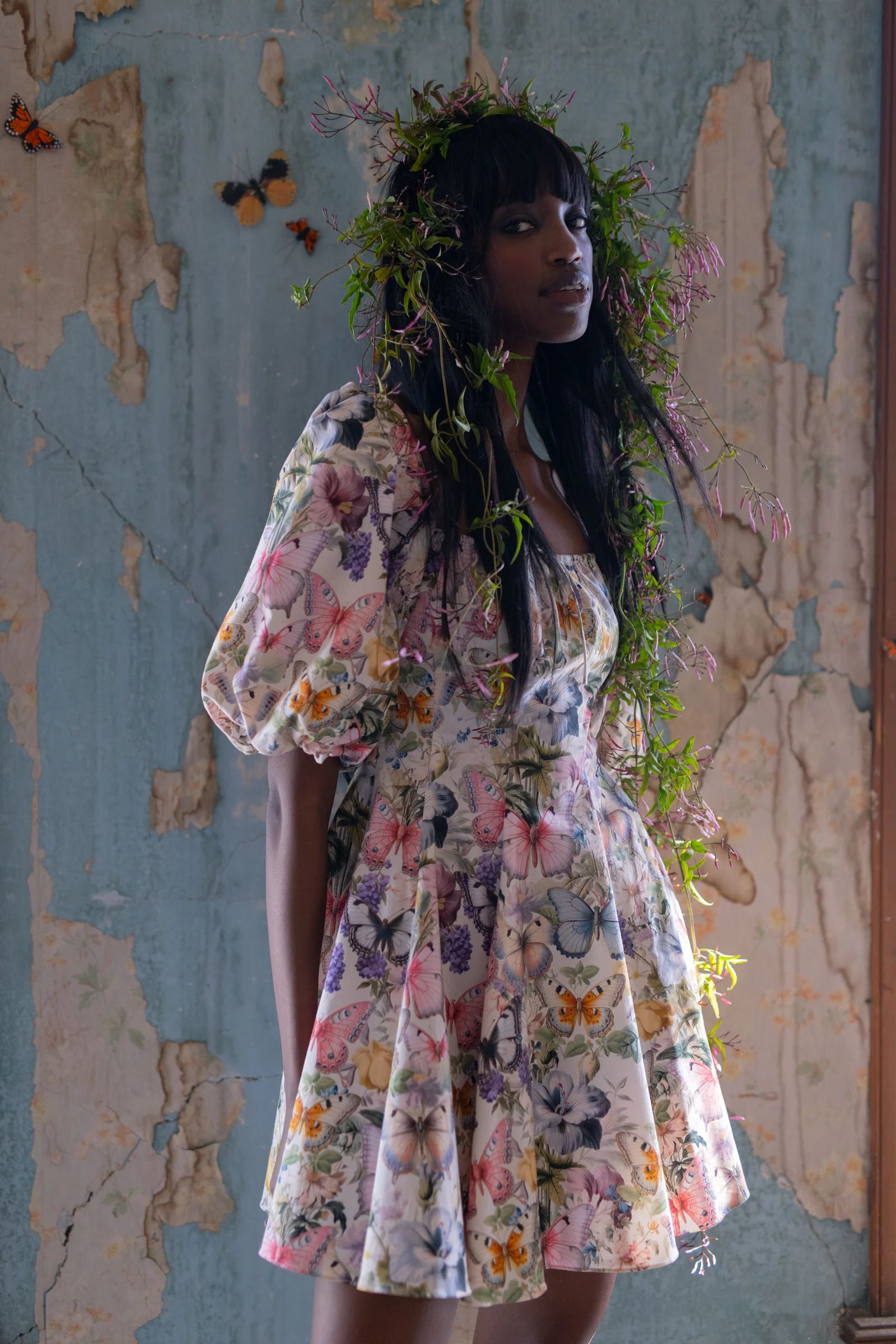 The Butterfly Botanics Mini Day Dress | Selkie Collection