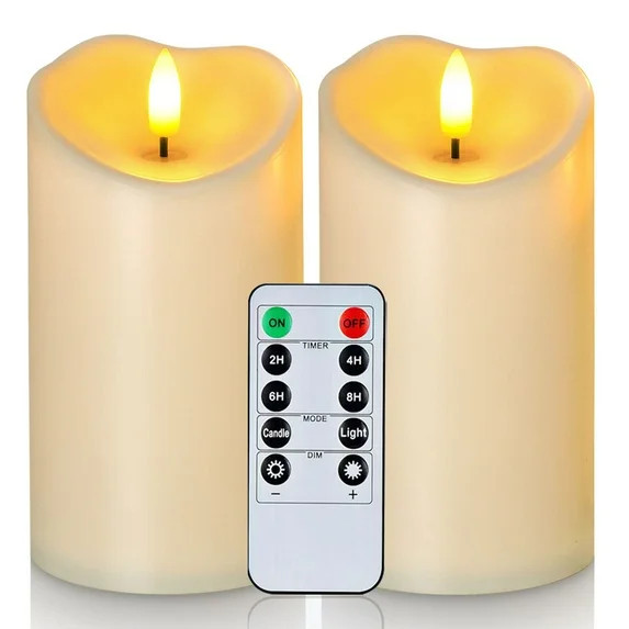 Merrynights 6” x 3” Outdoor Waterproof Flameless Candles, Flickering LED Pillar Candles, Batt... | Walmart (US)