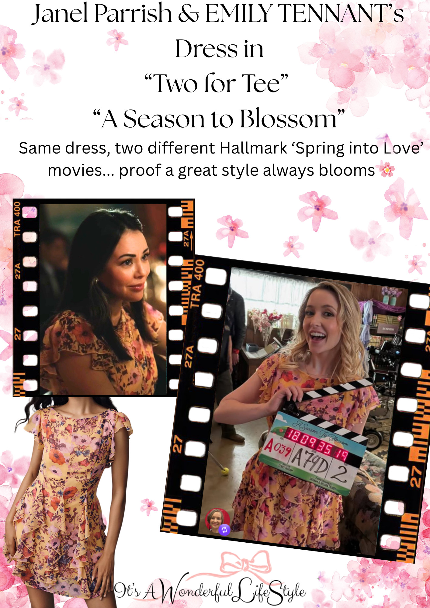 Get Emily & Janel's dress seen in 2 Hallmark "Spring into Love" movies... "A Season to Blossom" & "Two for Tee"

Same dress, two different Hallmark movies... proof that great style always blooms! 

 #LTKSaleAlert