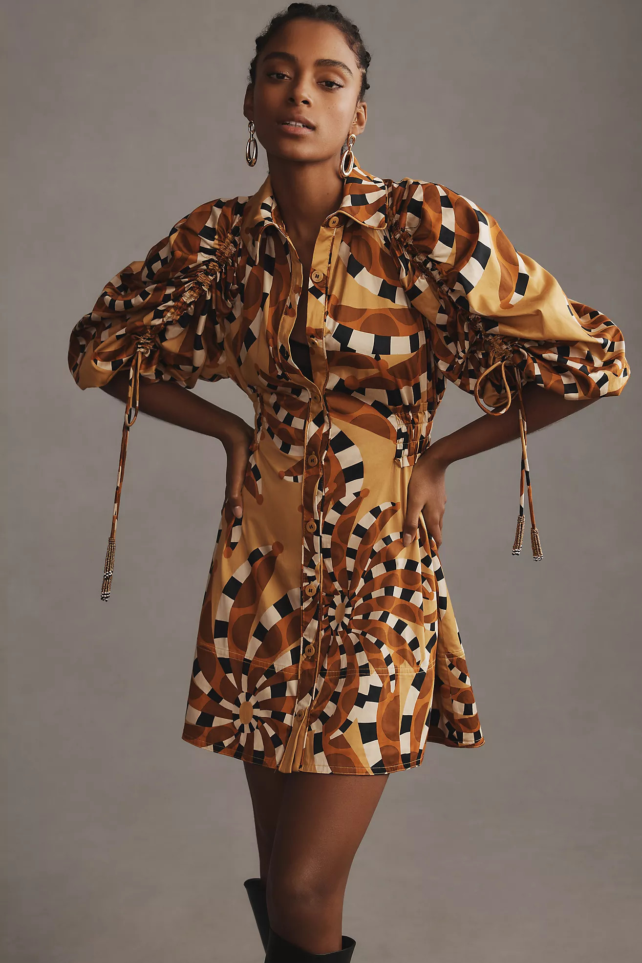 Farm Rio Banana Buttondown Mini Dress | Anthropologie (US)