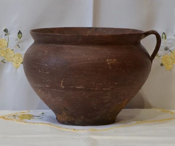 Antique Clay Bowl. Old Brown Pottery Vase. Wabi Sabi Pottery - Etsy | Etsy (US)