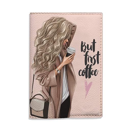 But First coffee blonde passport cover eco leather holder travel accessories handmade pouch for d... | Amazon (US)