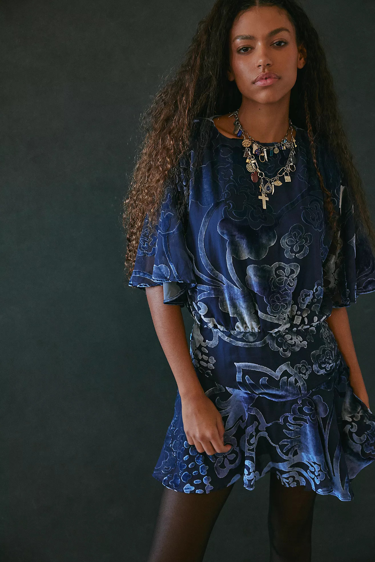 Manuka Burnout Velvet Mini Dress | Free People (Global - UK&FR Excluded)