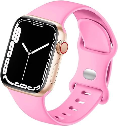 Premium Silicone Compatible with Apple Watch Band 45mm 44mm 42mm 41mm 40mm 38mm, Sport Women Men ... | Amazon (US)