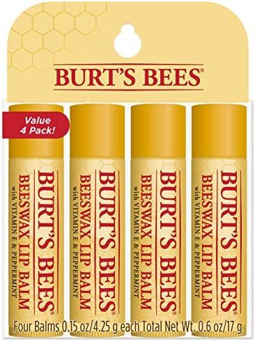Burt's Bees 100% Natural Moisturizing Lip Balm, Original Beeswax with Vitamin E & Peppermint Oil ... | Amazon (US)