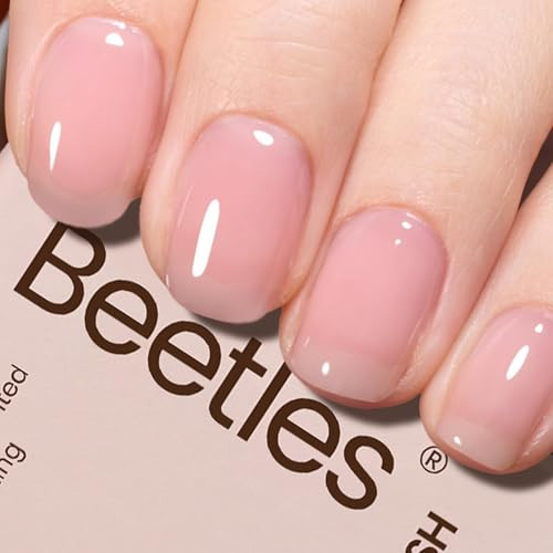 Beetles Nude Pink Gel Nail Polish, 15ml Neutral Sheer Pink Jelly Gel Polish Translucent Effect Nail Concealer Spring Summer Color Soak off UV French Nail Art Design DIY Manicure Gift for Women | Amazon (US)