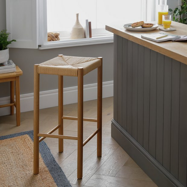 Buy Habitat Hanna Oak Counter Stool - Natural | Dining chairs | Argos | argos.co.uk