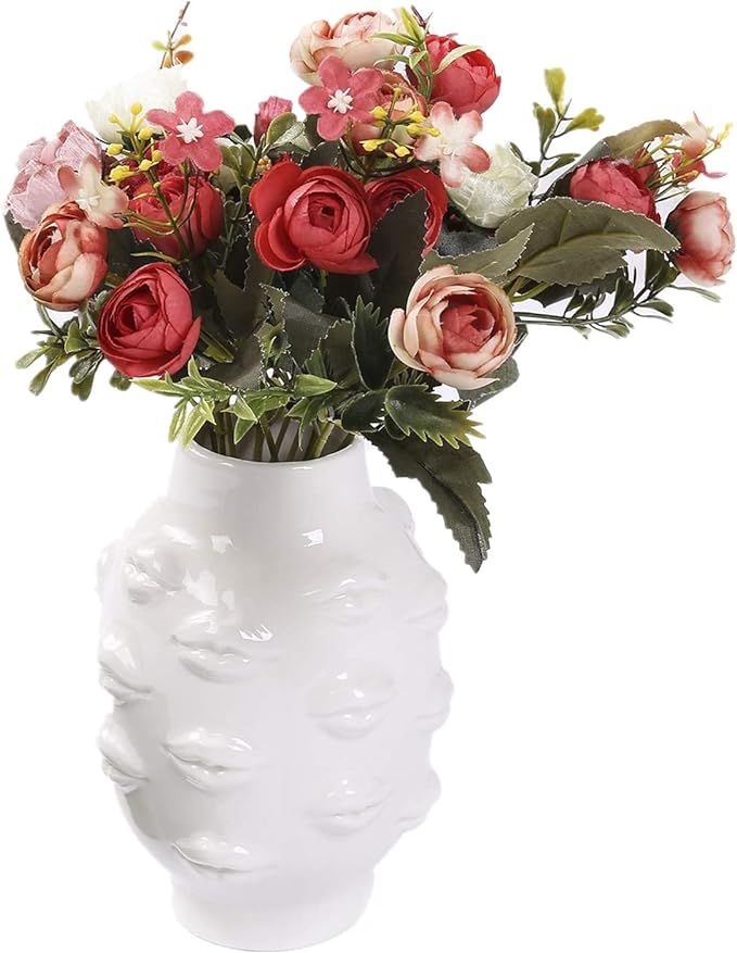Ceramic Body Vase,Face Flower Vase for Decor, Decorative Vase Nordic Boho Ins Style for Wedding D... | Amazon (US)