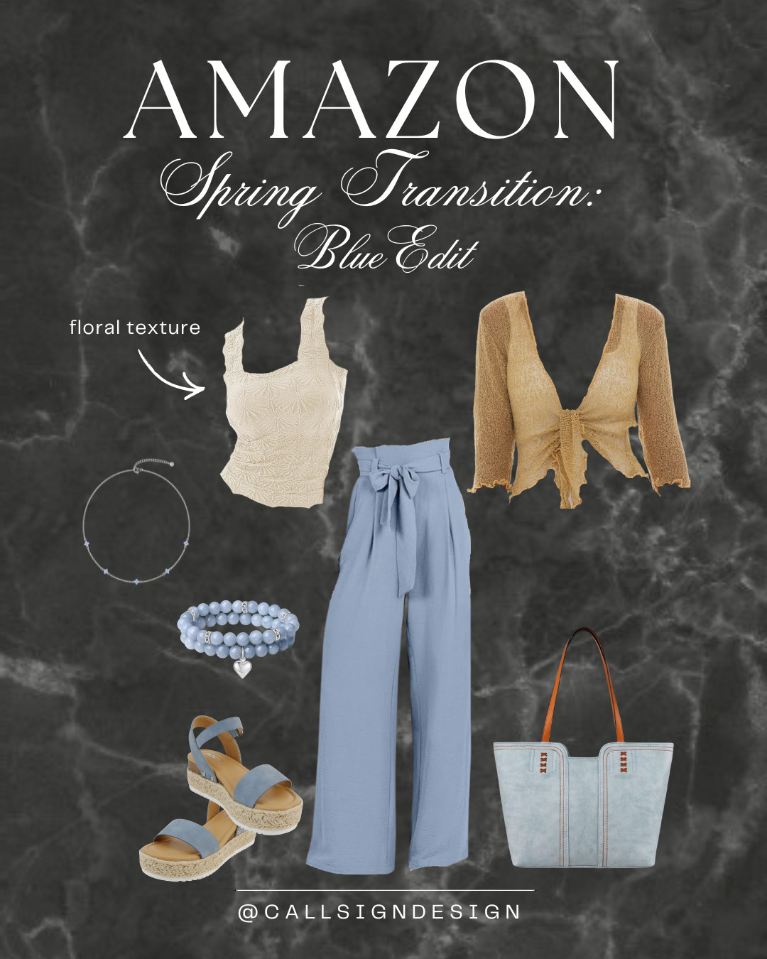 Blue hues + floral textures 💙🌼
Easy, breezy, and pulled together with the cutest accessories. These flowy blue pants provide movement and breathability, paired with a floral textured tank top, wedges, and blue bag to tie this look all up! 

 #LTKdayinmylife #LTKgrwm #LTKootd