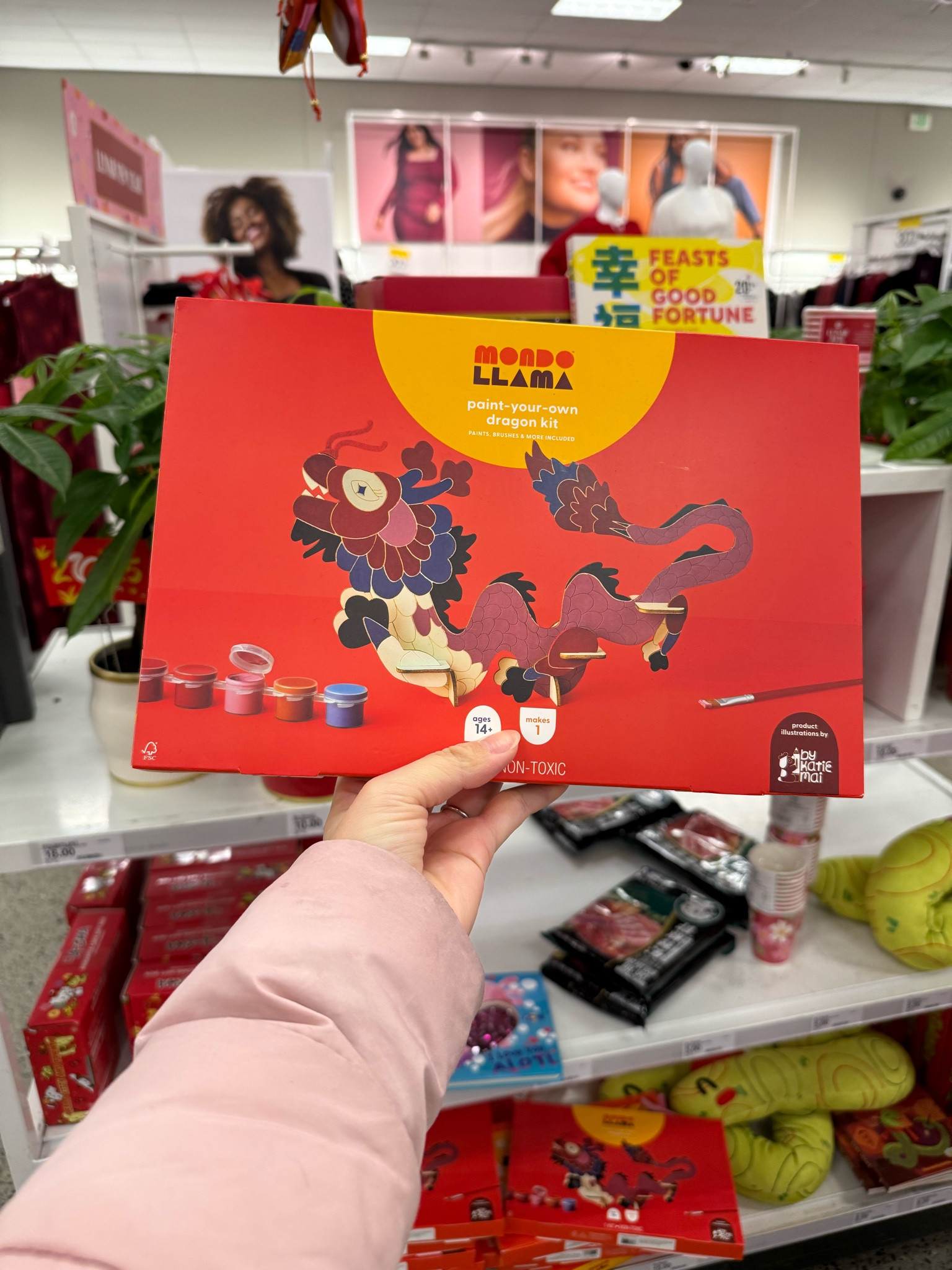 Lunar new year wooden dragon painting craft kit for $5!

#LTKHome #LTKSeasonal #LTKKids