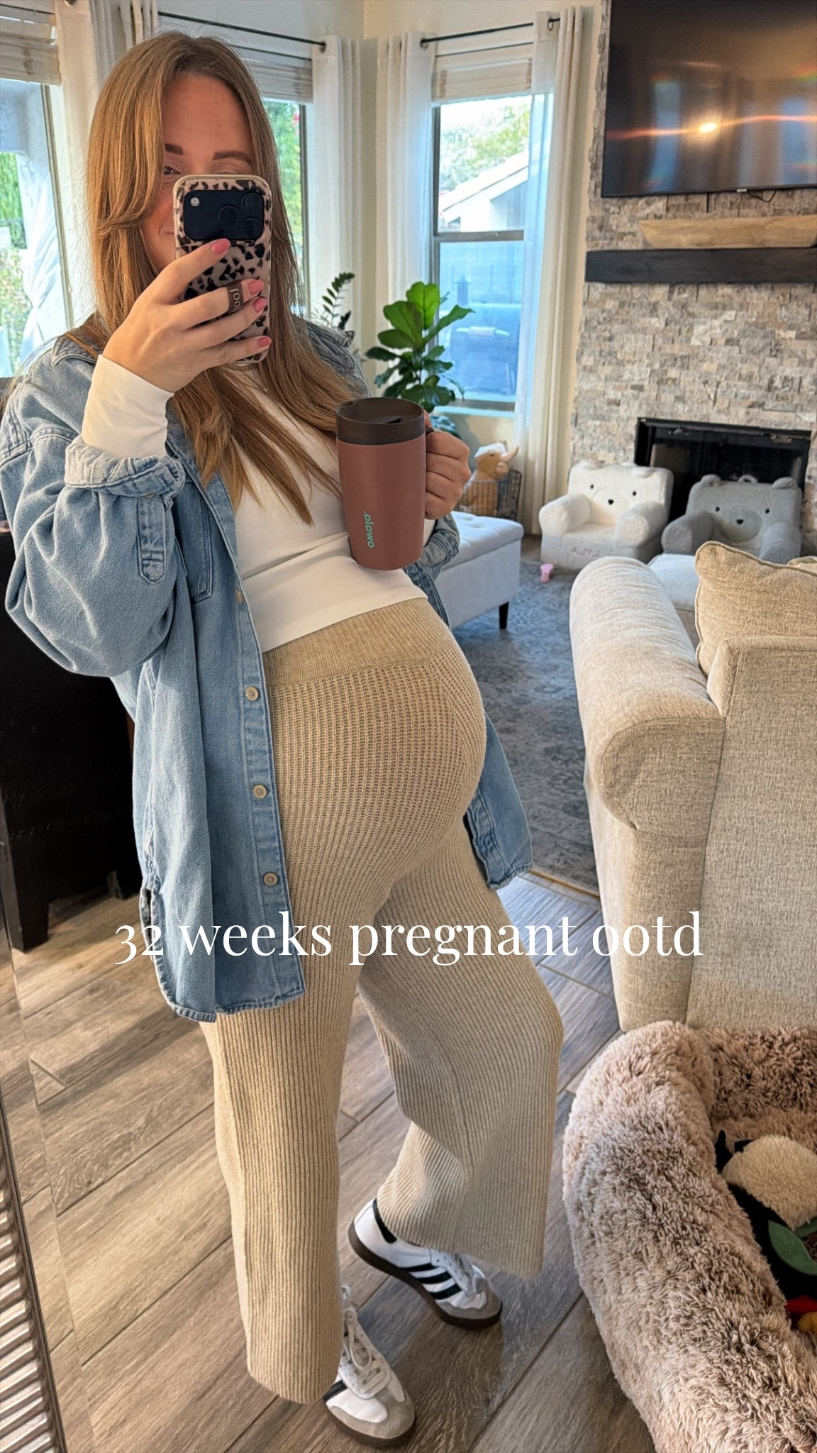 A cozy 32 weeks pregnant outfit of the day. None of these pieces are maternity! 

#LTKootd #LTKBump #LTKmomlife