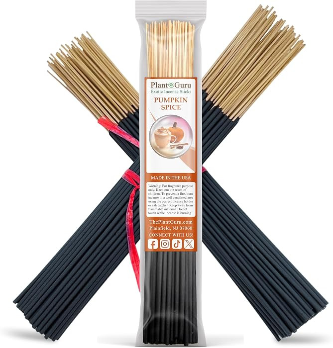Pumpkin Spice Incense Sticks 11" - 1 Bundle 85 to 100 Sticks - Smooth and Clean Long Burn Time, 4... | Amazon (US)