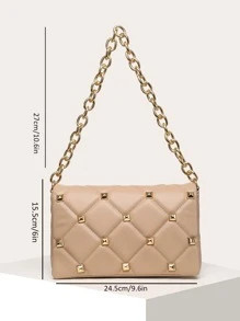 Quilted Studded Decor Flap Square Bag
   SKU: sg2204296488662676      
          (132 Reviews)
  ... | SHEIN