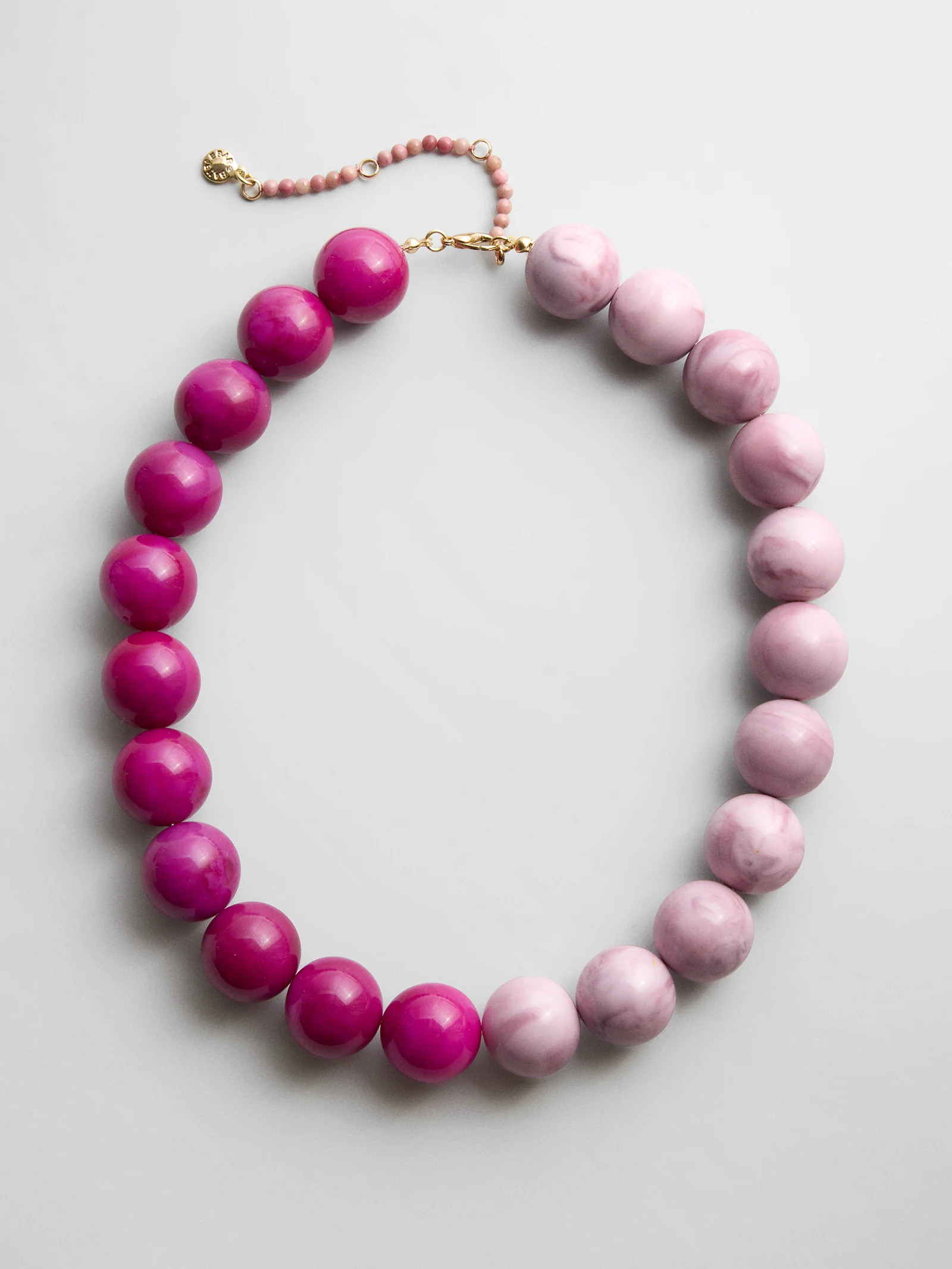Jane Beaded Necklace - Dark Pink Quartz/Smoky Rose Quartz | BaubleBar