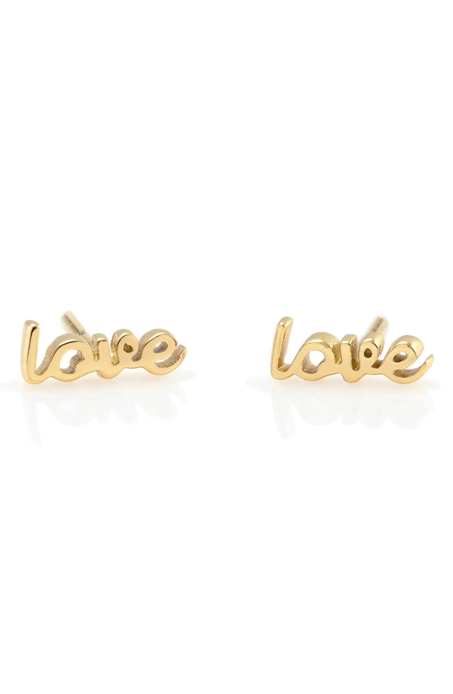 Love Script Stud Earrings | Nordstrom