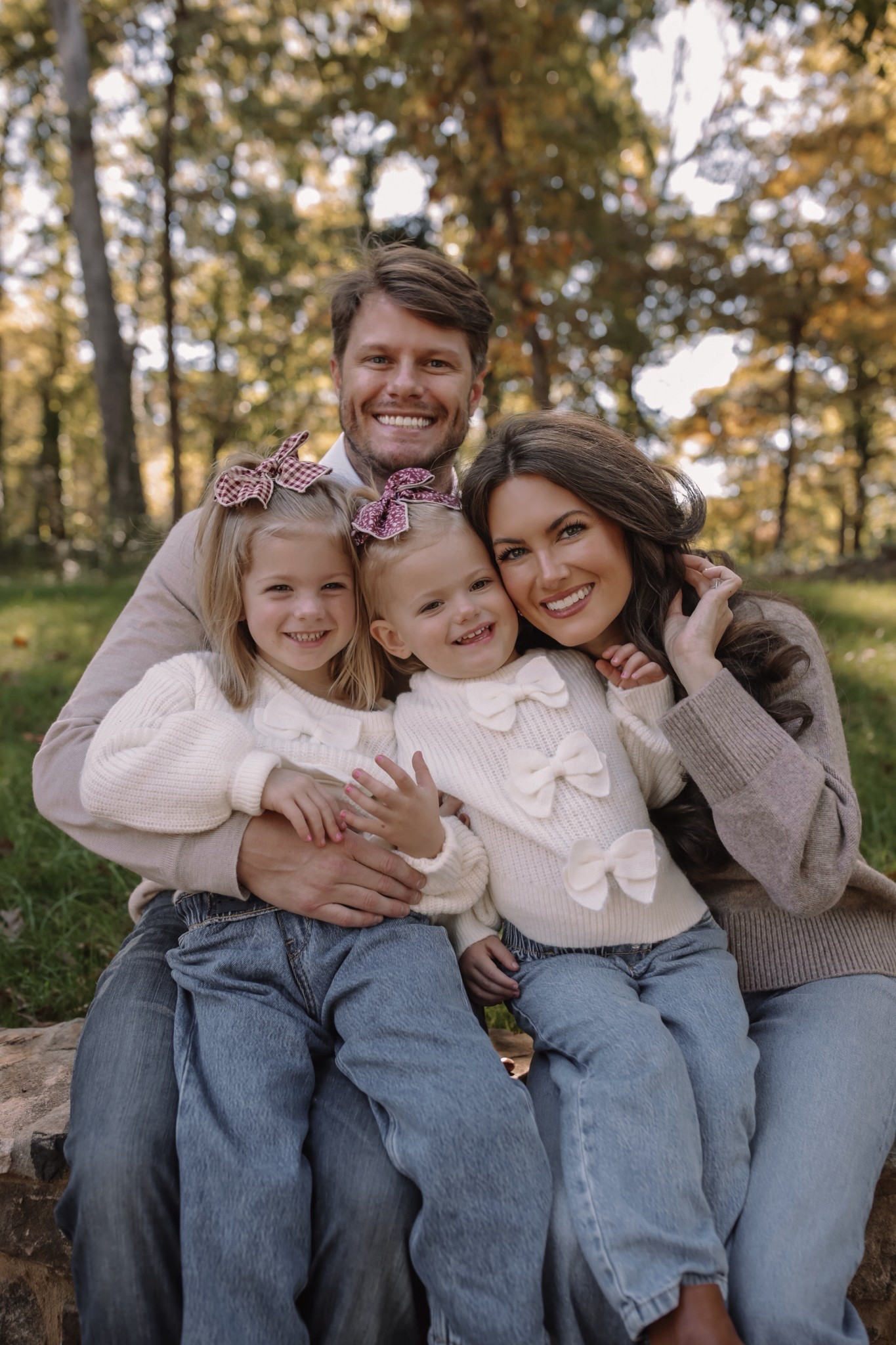 Family outfits for Christmas cards 🤎✨

Family photography, bow sweater, toddler girl outfits 

#LTKSeasonal #LTKKids #LTKFamily