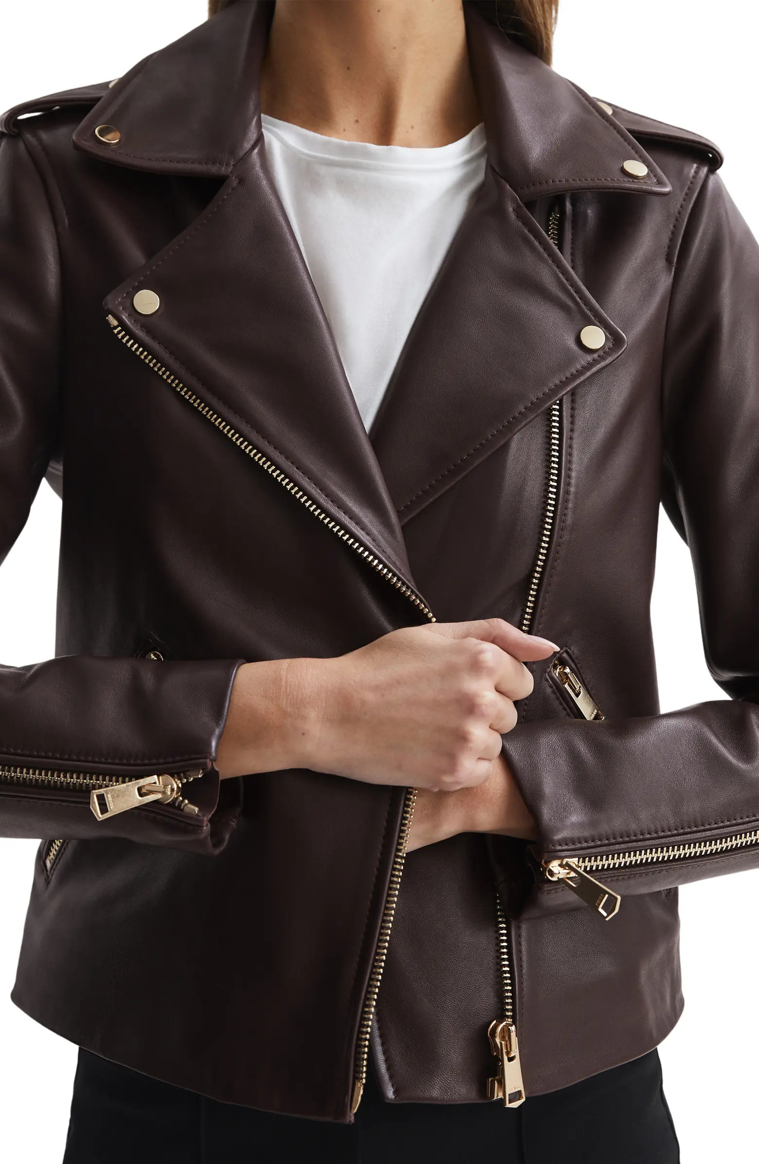 Leiya Leather Moto Jacket | Nordstrom