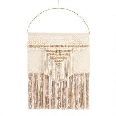 White and Gold Woven Wall Hanging | World Market