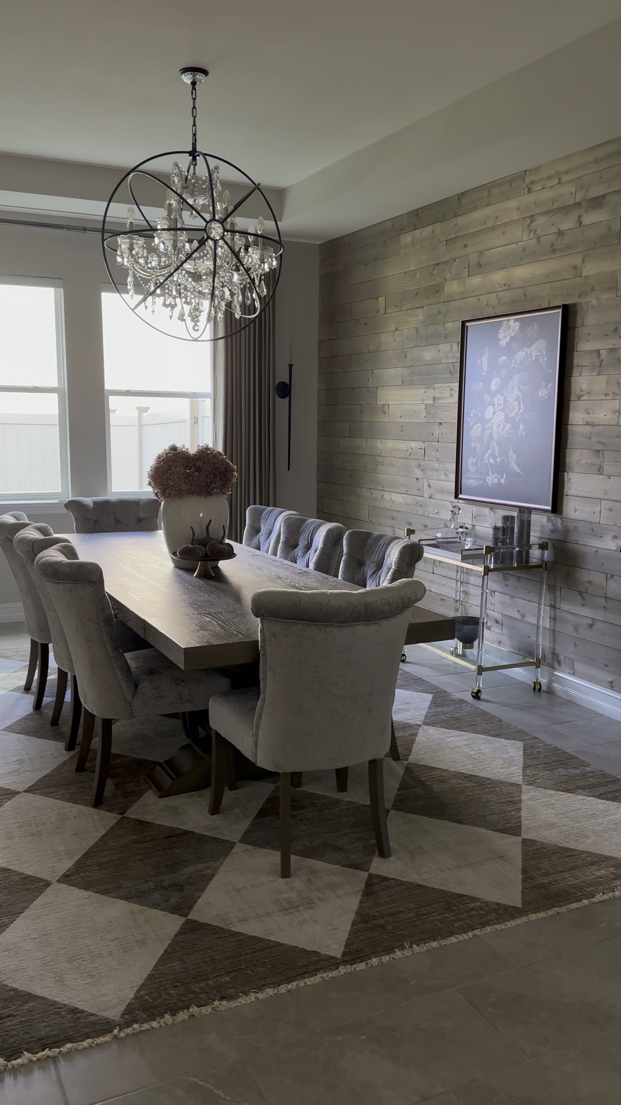 Upgrading my dining room curtains totally elevated the space. I love these beautiful customizable curtains.

Formal dining room, velvet curtains, Two Pages curtains, diamond rug, harlequin, rug, velvet chairs, orb chandelier, Arhaus vase, McGee and Co art, acrylic barcart  

#LTKhome