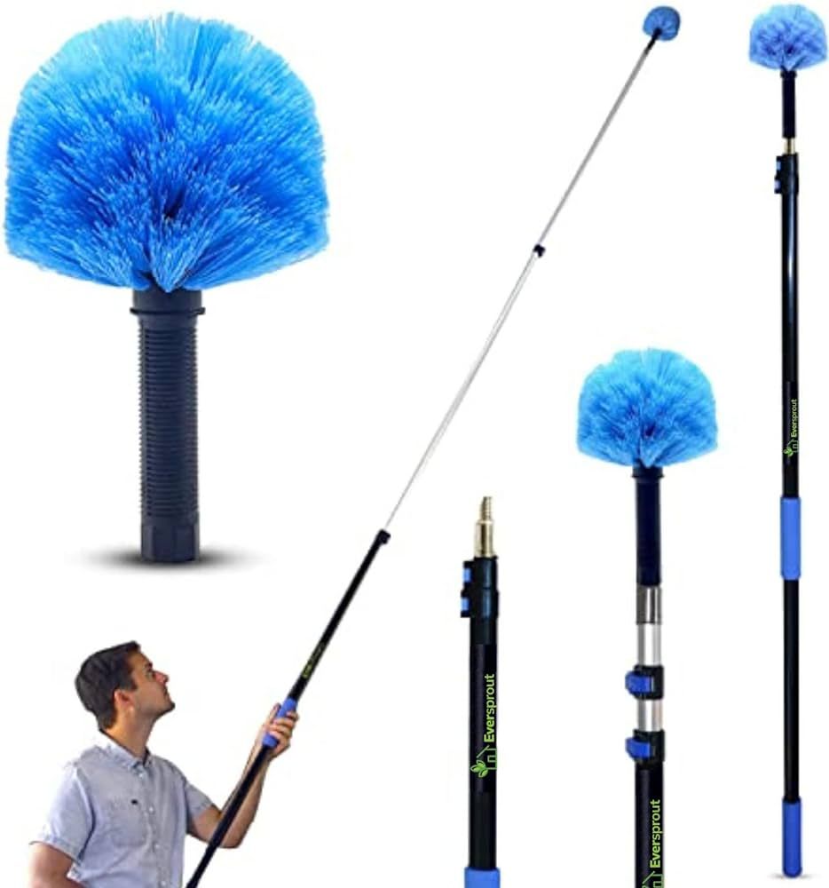EVERSPROUT 5-to-12 Foot Cobweb Duster and Extension-Pole Combo (20 Ft Reach, Medium-Stiff Bristle... | Amazon (US)
