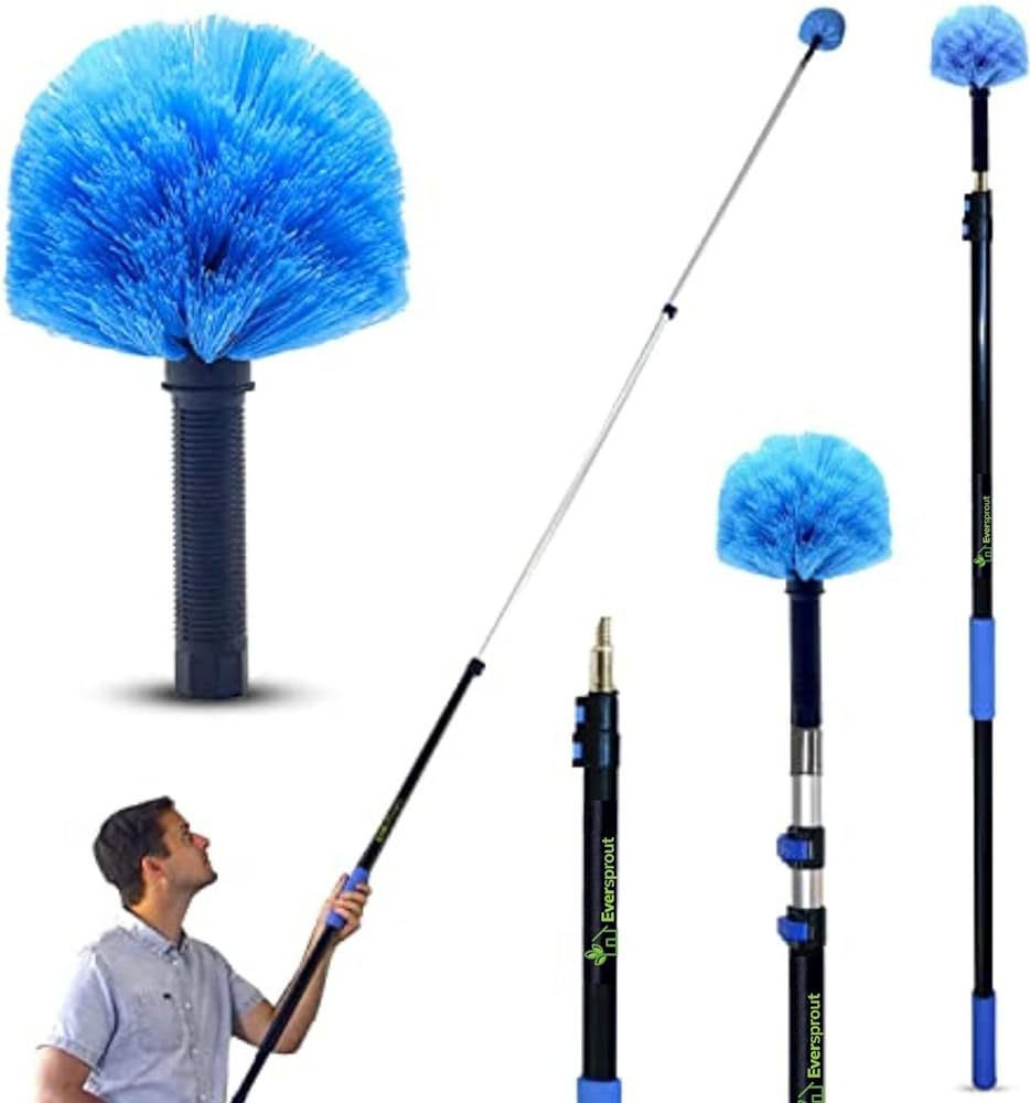 EVERSPROUT 5-to-12 Foot Cobweb Duster with Extension Pole Combo (20 Ft Reach, Medium-Stiff Bristl... | Amazon (US)