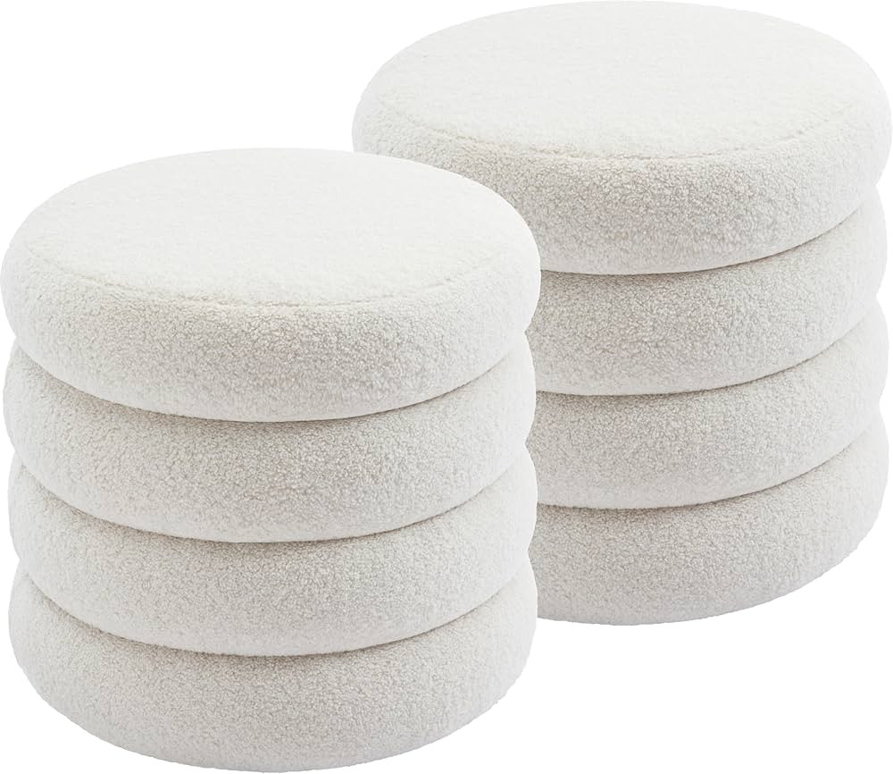 Flouki Storage Ottoman Round, Ottoman with Storage, Sherpa Ottoman Storage, 18 Inches H, 20 Inche... | Amazon (US)