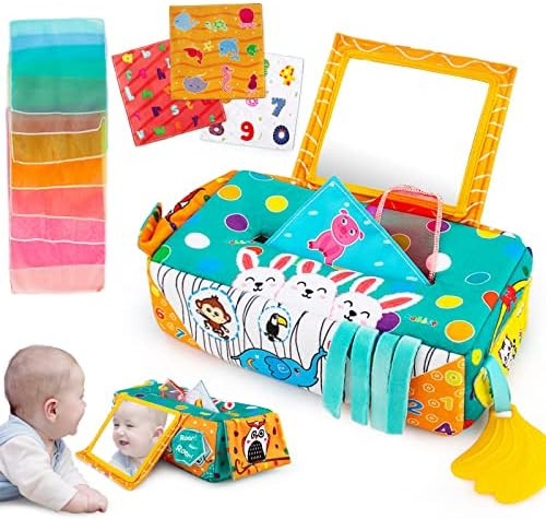 teytoy Magic Tissue Box Baby Toy, Montessori with Tummy Time Mirror Toy for Babies 6-12 Months, Infa | Amazon (US)