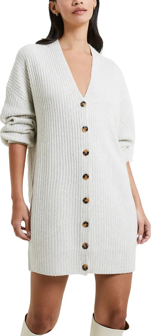 Babysoft Rib Button Front Long Sleeve Sweater Dress | Nordstrom