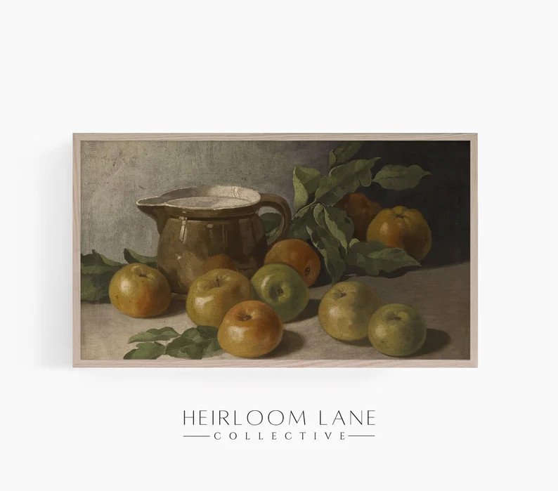 Pitcher & Apples Painting Instant Digital Download Frame TV Size 3840 X 2160 Vintage Still Life K... | Etsy (US)