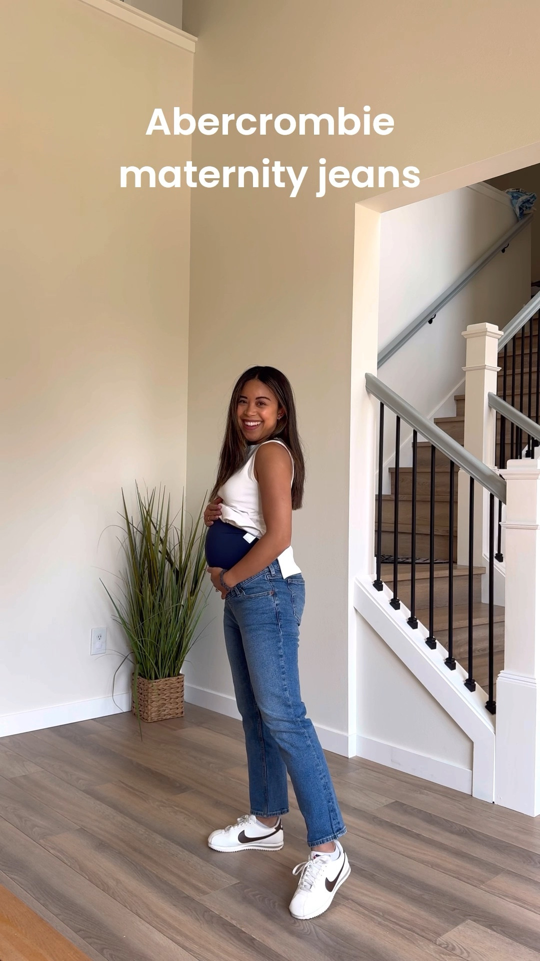 I decided to buy just one pair of maternity jeans for my second pregnancy! I bought the 	 @abercrombie Ankle Straight Jeans in the maternity fit and Short length. It’s at the end of summer/beginning of fall, so I really wanted a pair of jeans I can wear these rest of my pregnancy and postpartum. I got them in my usual size - size 26. I’m so happy with the fit!  

#LTKPetite #LTKBump #LTKStyleTip