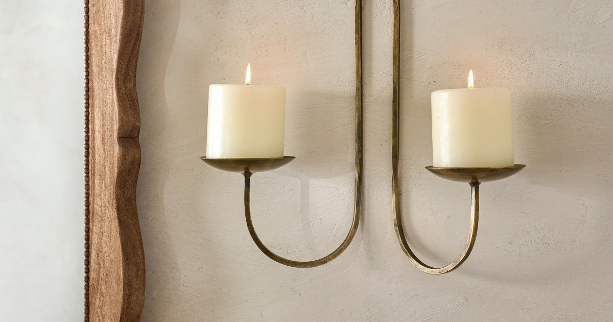 Daniel Antique Brass Candle Sconce | Magnolia