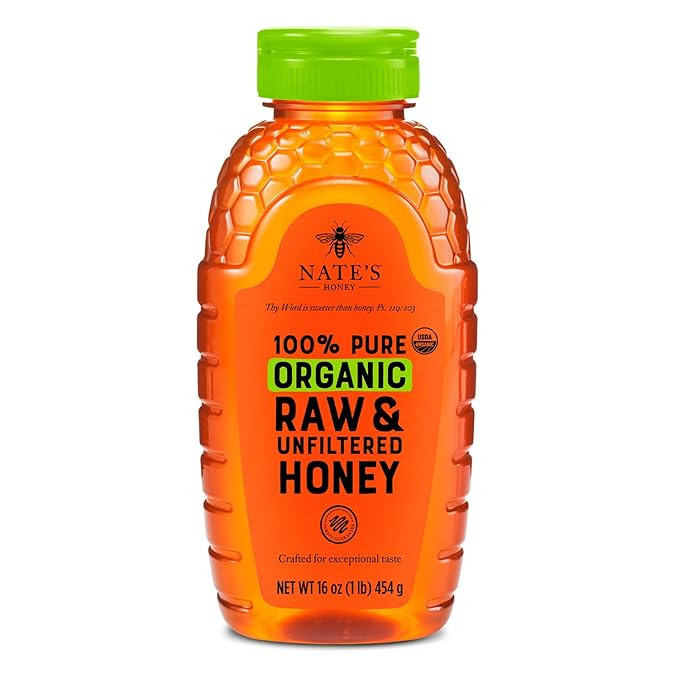 Nate's Organic 100% Pure, Raw & Unfiltered Honey - USDA Certified Organic - 16oz. Squeeze Bottle | Amazon (US)