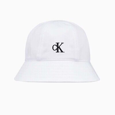 Genuine Calvin Klein Jeans White CK Embroidered Logo Bucket Hat HX0260 391 | eBay CA