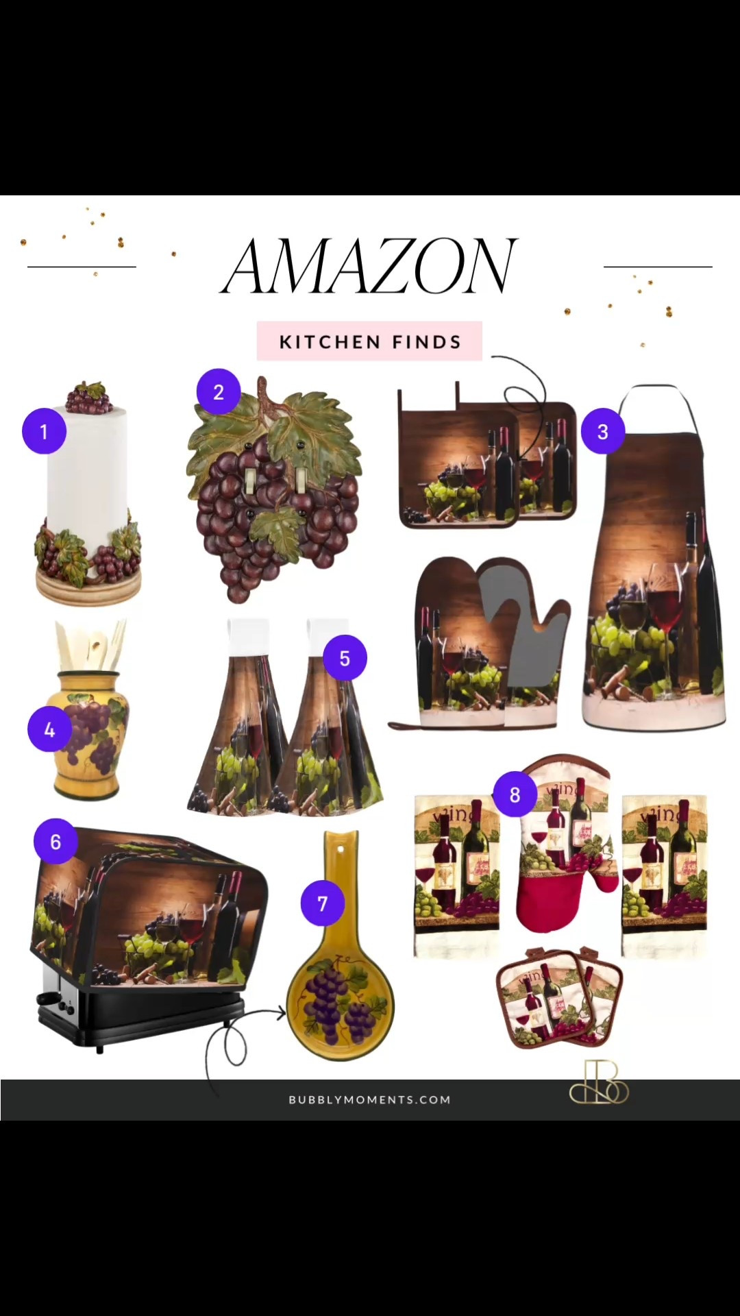 If you love a kitchen with warm, classic character, this Amazon kitchen edit is for you 🍇
These wine-inspired kitchen finds add instant charm to your space—from decorative accents and countertop organizers to functional pieces that double as decor. Perfect for kitchens, dining areas, home bars, and entertaining spaces that need a cozy, elevated touch.

I love how these pieces make everyday spaces feel more intentional and styled. They’re great for updating your kitchen decor, refreshing a dining nook, or adding personality without a full makeover.

Tap to shop all the Amazon kitchen finds ✨
Save this for home decor inspiration and kitchen upgrades that make a statement.

#AmazonFinds #AmazonHome #AmazonKitchen #LTKFinds #LTKHome #LTKStyle #KitchenDecor #KitchenFinds #HomeDecorIdeas #DiningRoomDecor #WineDecor #ClassicHome #DecorInspo #HomeInspo #AffordableHome #AmazonMustHaves #LTKDiscover #ShopLTK #LTKMustHaves #HomeUpgrade #StyledSpaces

#LTKHome #LTKdayinmylife #LTKmomlife