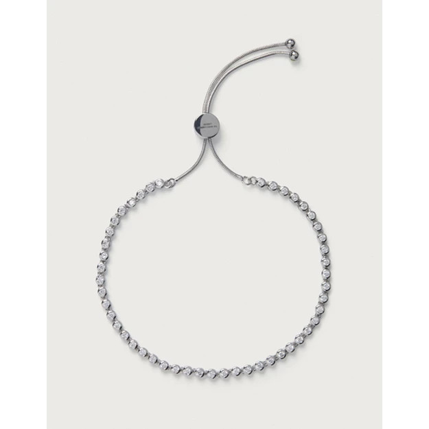 Platinum Plated Set Stone Friendship Bracelet | The White Company UK & ROW