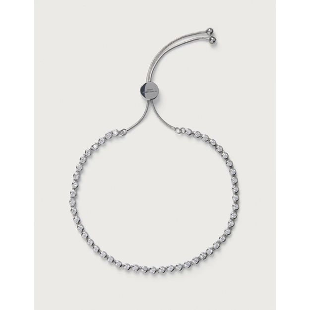 Platinum-Plated Set Stone Friendship Bracelet | The White Company (UK)