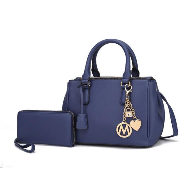 MKF Collection Cassandra Multi Compartment Satchel with Wallet by Mia K. -Navy - Walmart.com | Walmart (US)