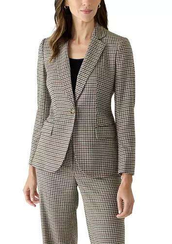 Women's One Button Houndstooth Jacket | Belk