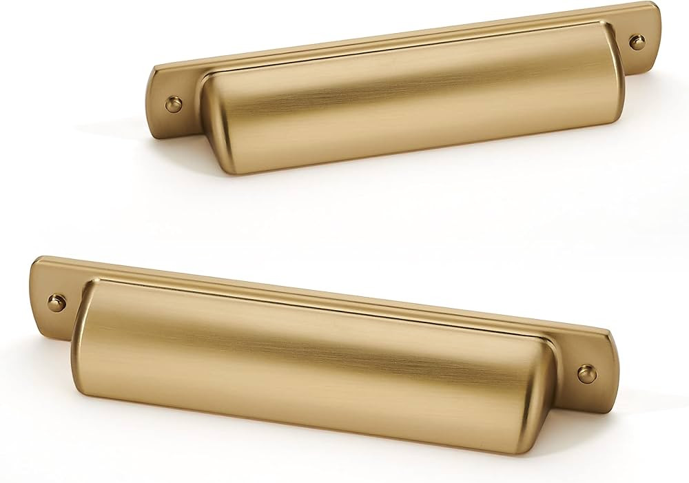 khtumeware 10 Pack 3" Drawer Pulls Champagne Bronze Cabinet Cup Pulls Kitchen Hardware Cabinet Handles Drawer Handles Knobs 3 inch Hole Center | Amazon (US)