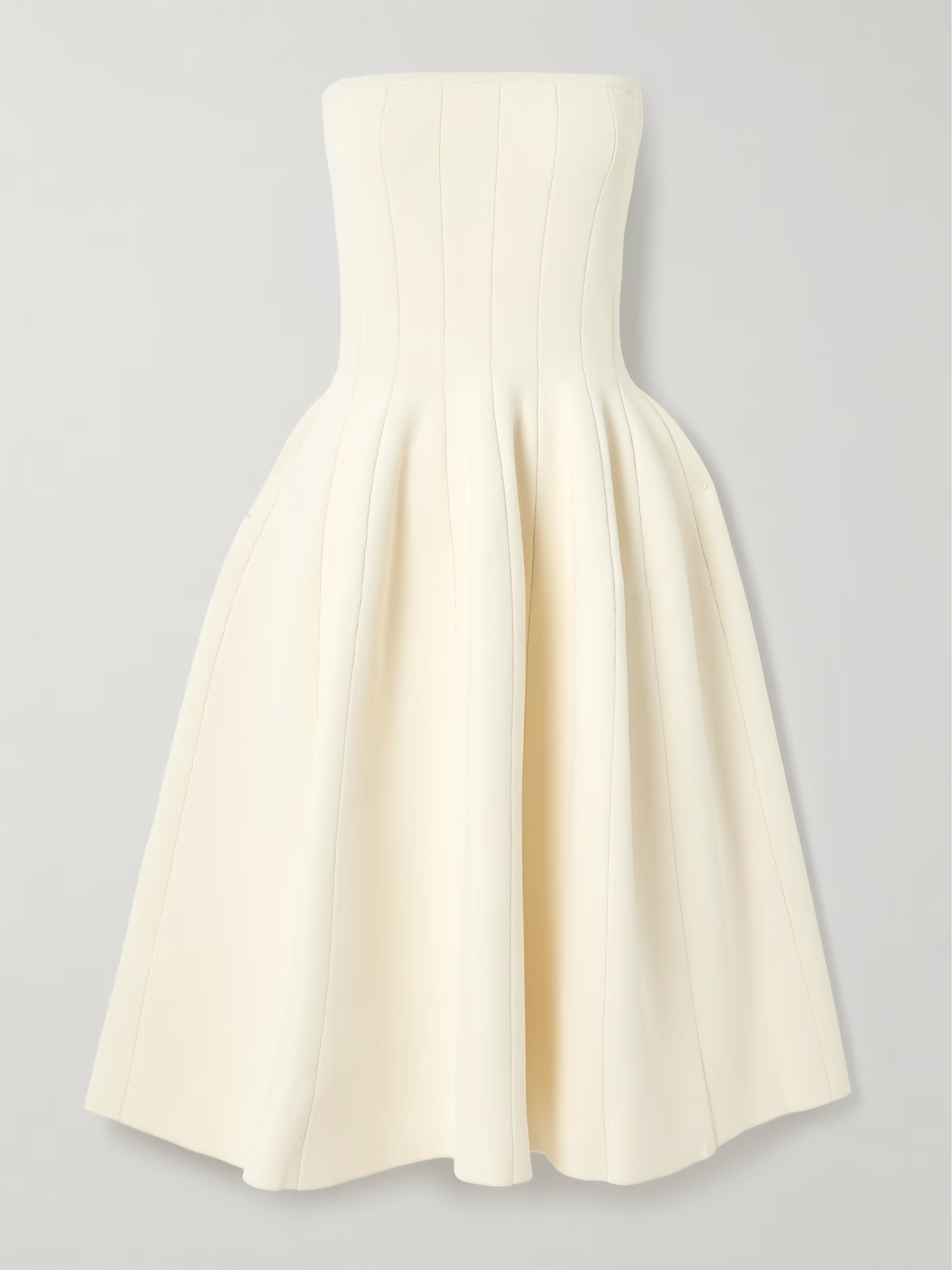 Parolini strapless pleated knitted midi dress | NET-A-PORTER (US)