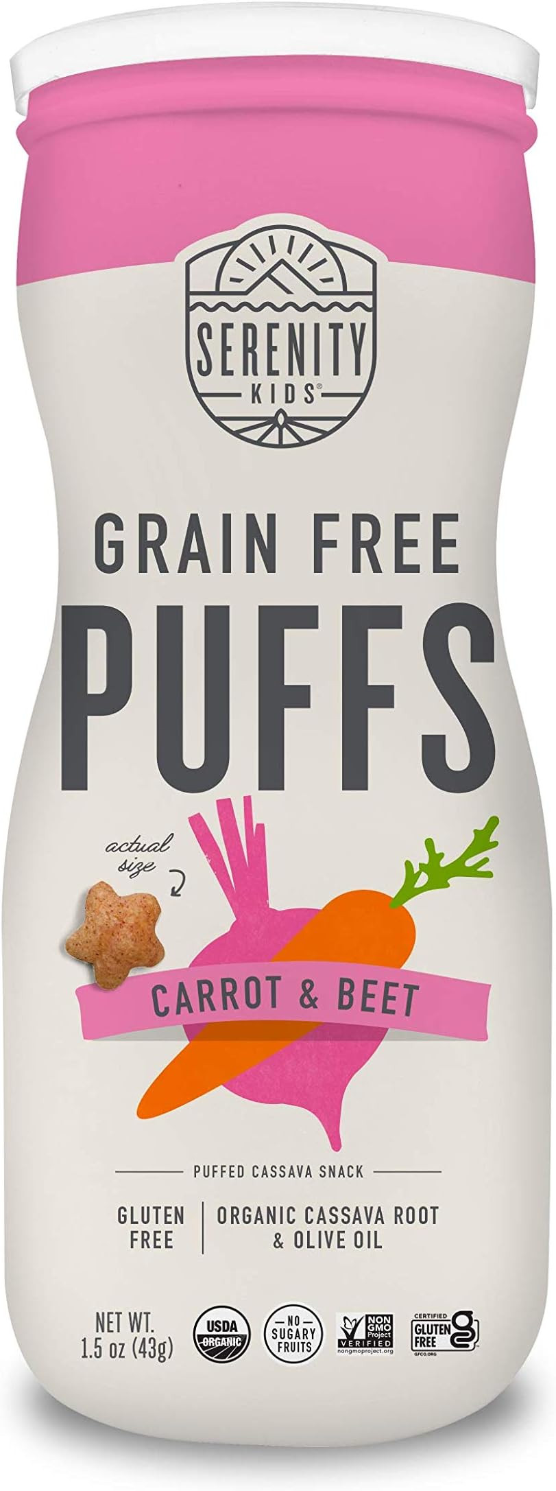 Serenity Kids 6+ Months Grain Free Puffs Toddler & Baby Snack | No Added Sugar, Gluten & Rice Free,  | Amazon (US)