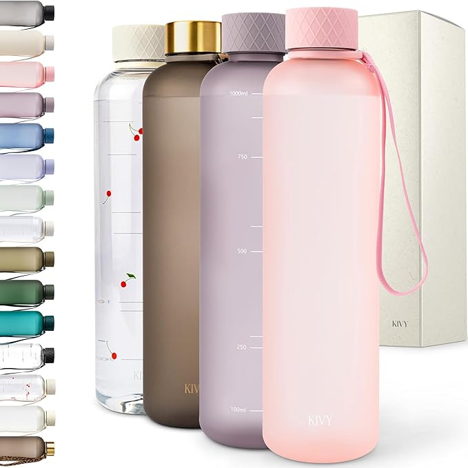 KIVY Lightweight Tritan Water Bottle 32oz [Leakproof & Shatterproof] Motivational water bottle sc... | Amazon (US)