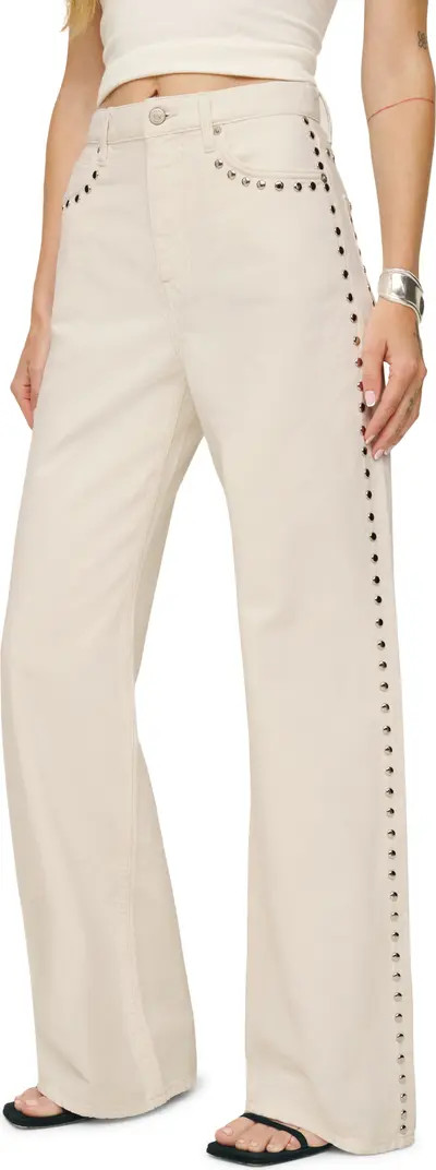 Cary Studded High Waist Slouchy Wide Leg Jeans | Nordstrom