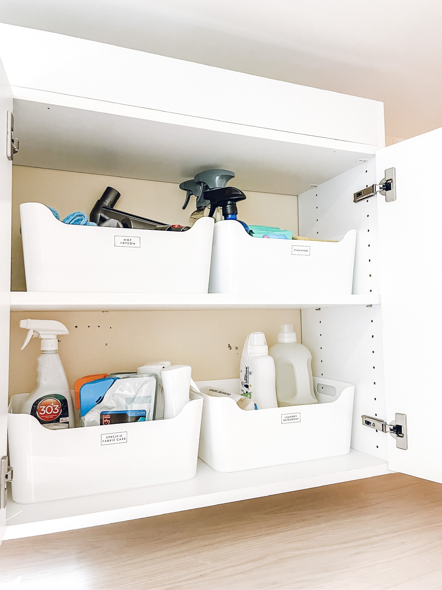 Laundry room organization✨The Container Store Medium Plastic Storage Bin W/ Handles Light. Target Seventh Generation Laundry Packs Free & Clear. The Container Store P-Touch Cube Plus Label Maker.

#LTKhome #LTKfamily