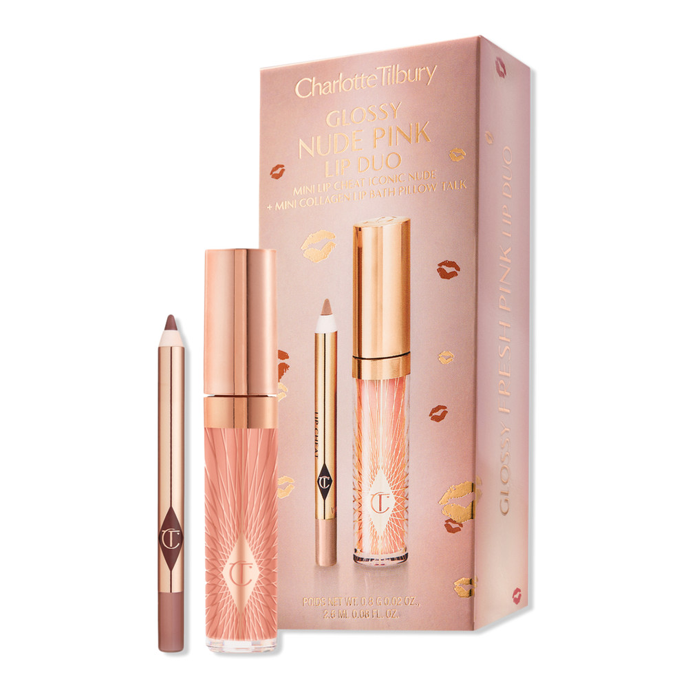 Charlotte Tilbury Mini Glossy Pink Lip Gloss + Lip Liner Set - Nude Pink | Ulta