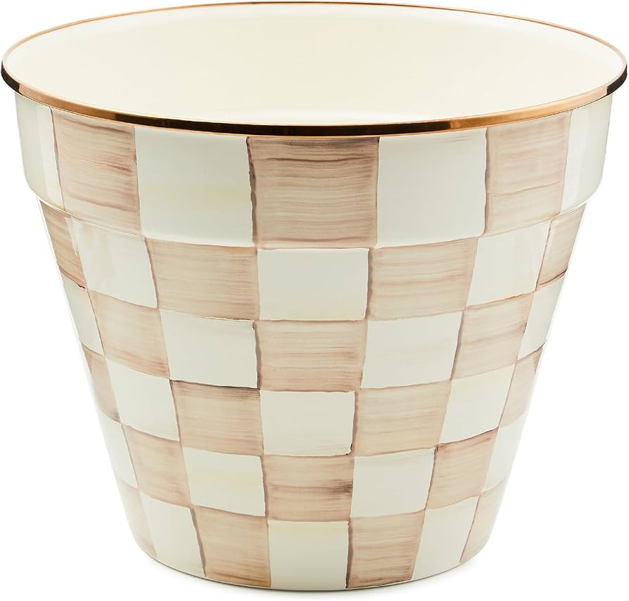 MACKENZIE-CHILDS Enamel Garden Pot, Decorative Pot for Plants, Outdoor Flowerpot Decor, Extra Lar... | Amazon (US)